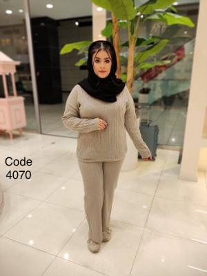 ست شوميز و شلوار 4070 نسكافه اي